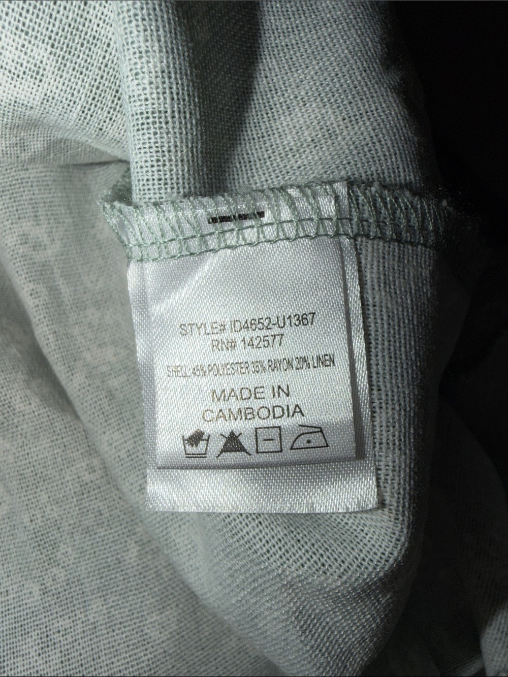 IRIS Sage Green Floral Smocked Cottagecore Puff Sleeve Linen Blend Mini Dress L⁠ - Picture 5 of 6